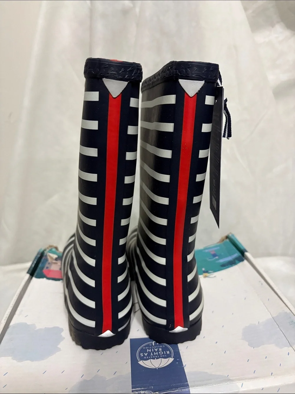 Joules Kids Navy Rain Boots size US 4 NWT